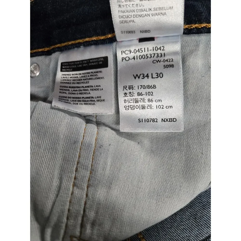 Levi’s‎ 511 Slim Fit Jeans Men W34 L30 Dark Wash Denim Straight Leg Stretch